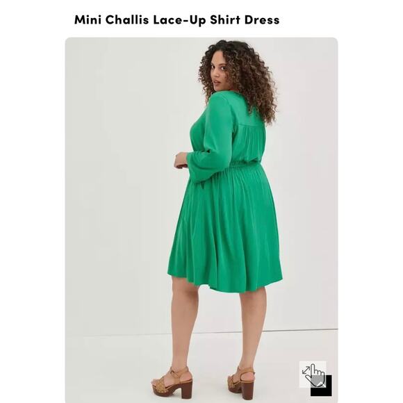 Torrid Mini Challis Lace-Up Shirt Dress - Size 1 (14/16) *** - Picture 9 of 10